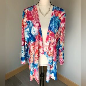 NWT Chico’s Floral Print Open Lightweight Cardigan Jacket Size Medium